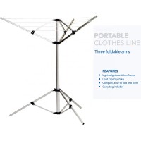 Portable Quickly Open Outdoor Clothes Rack Three Foldable Arms